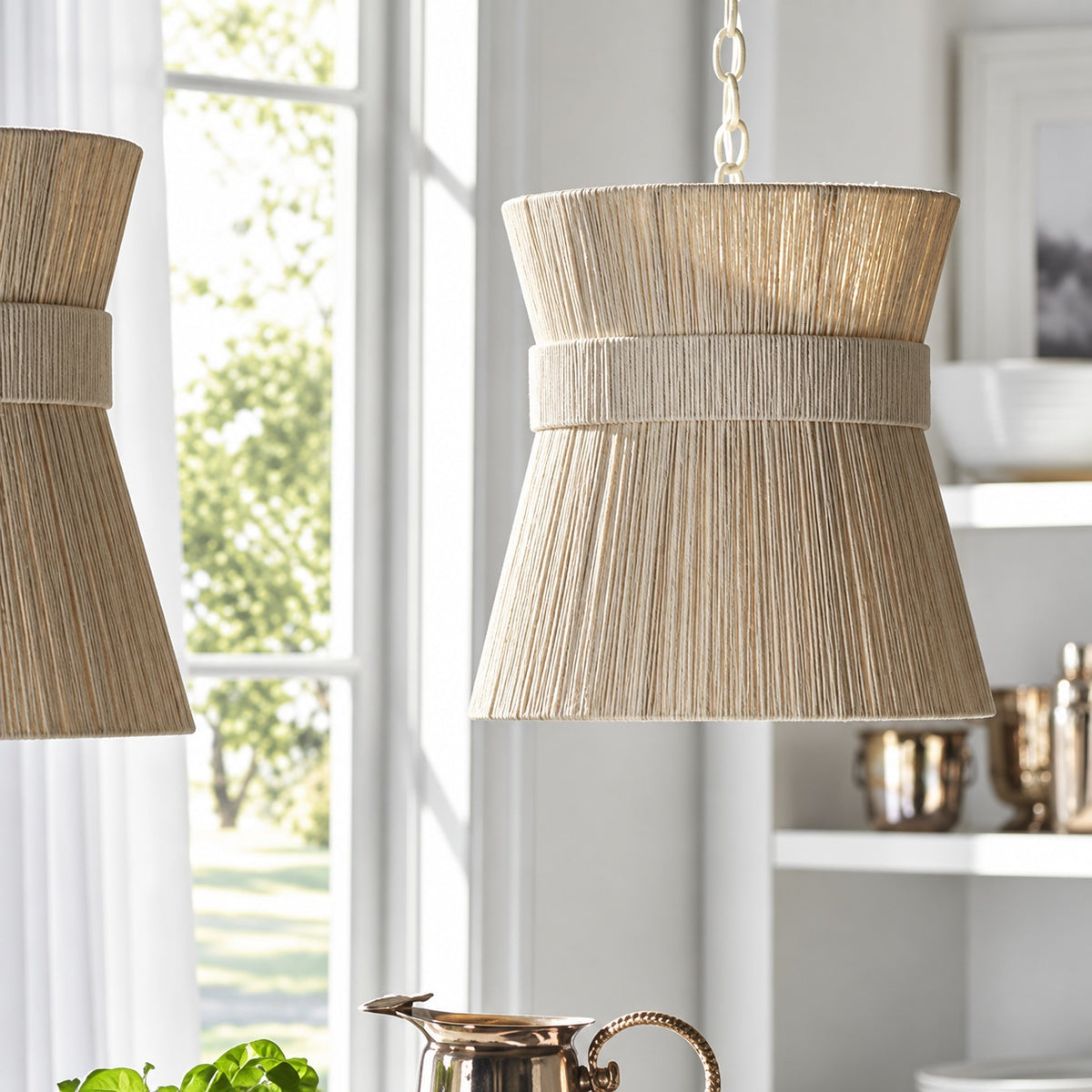Cassidy Pendant Woven White Abaca Rope