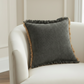 Nest Frayed Pillow Charcoal