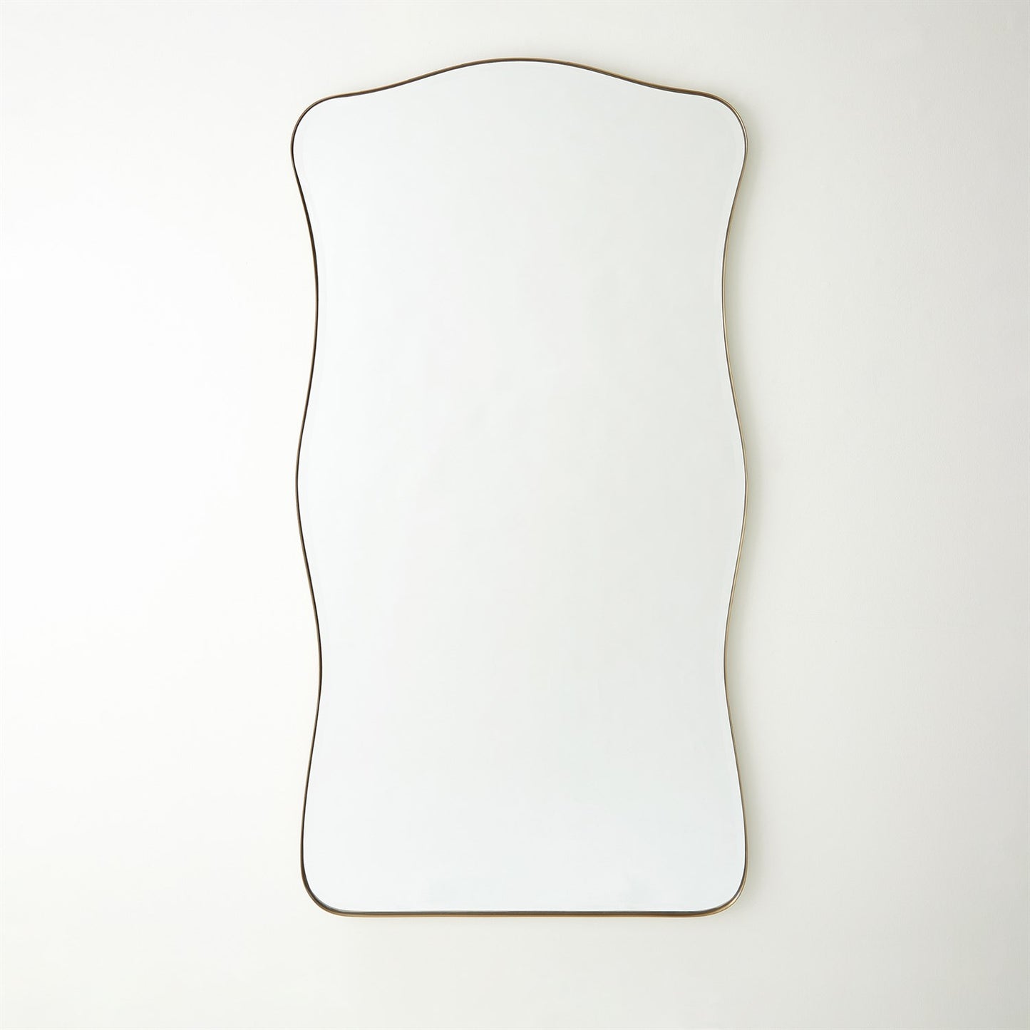 floor mirror with brushed gold trim