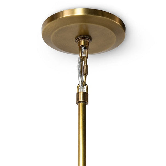Brass ceiling light fixture on a white background