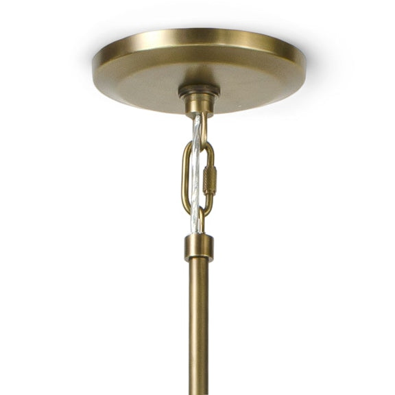 Brass ceiling light fixture on a white background
