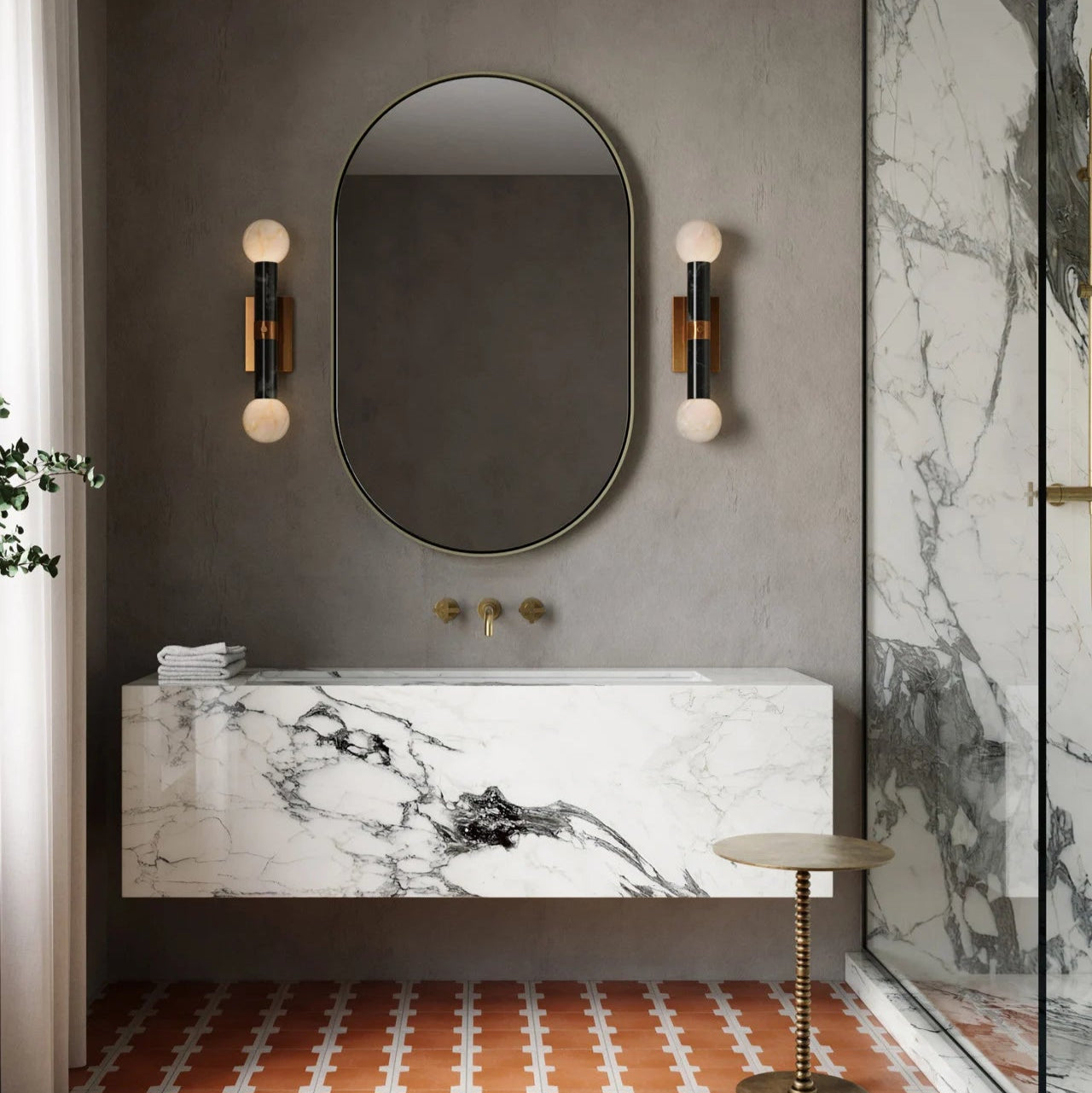 Beatrix Black Bath Wall Sconce