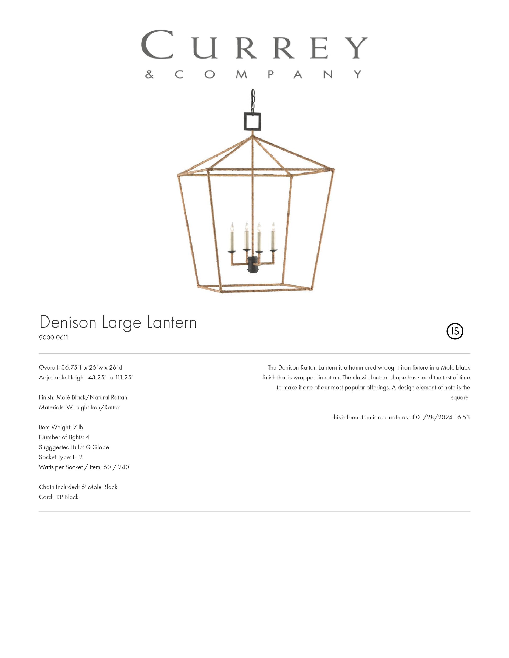 currey and company denison rattan lantern large