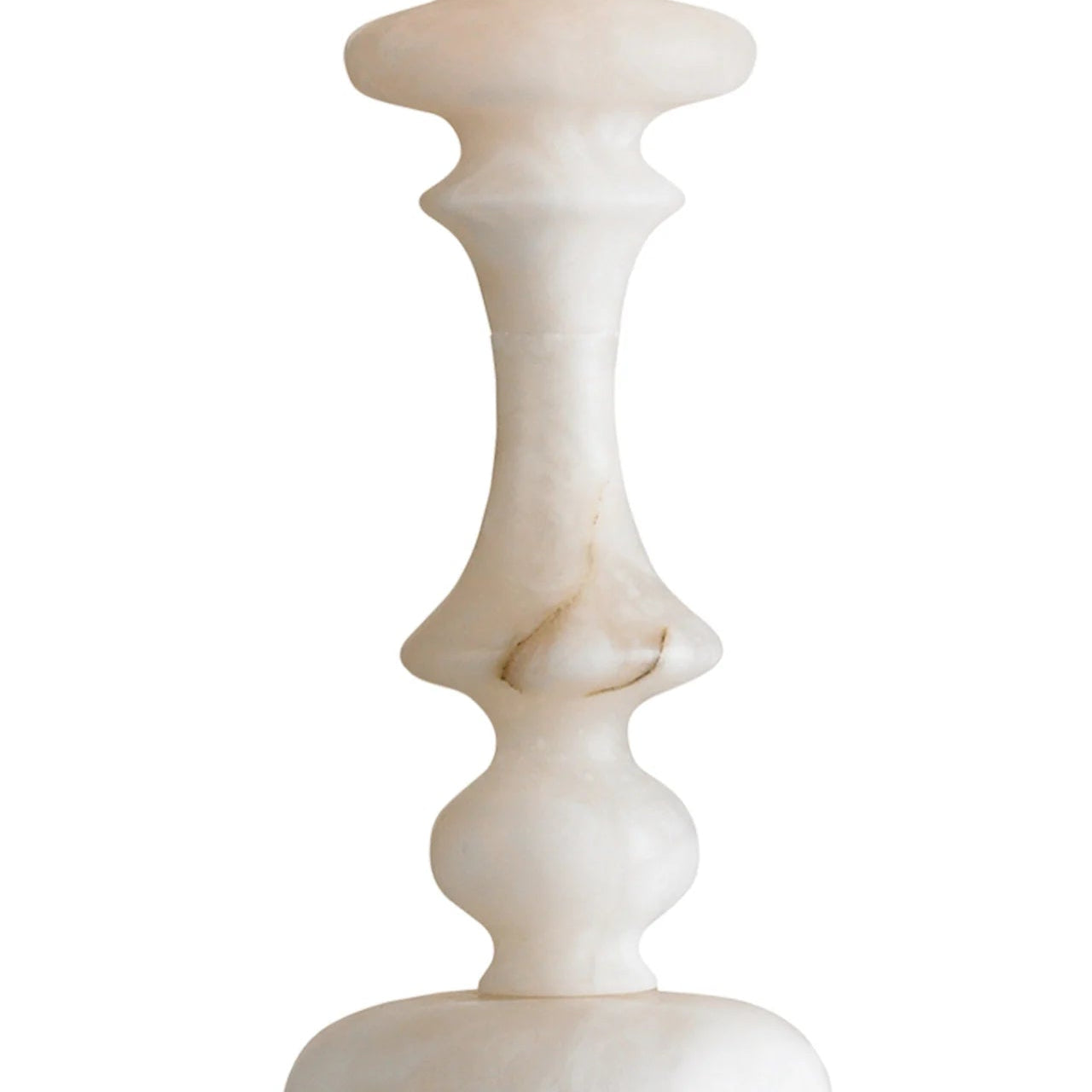 Decorative white table lamp on a white background