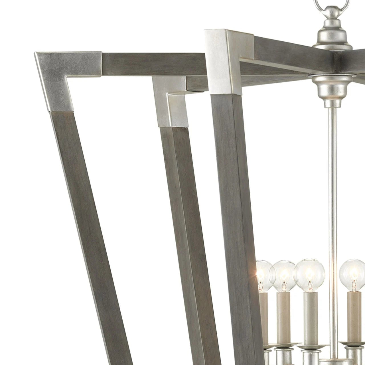 Chandelier with metallic design on a white background