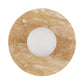 Round stone coaster with a white center on a white background