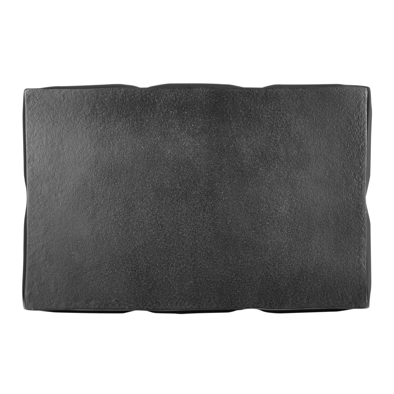 Black rectangular pillow on a white background