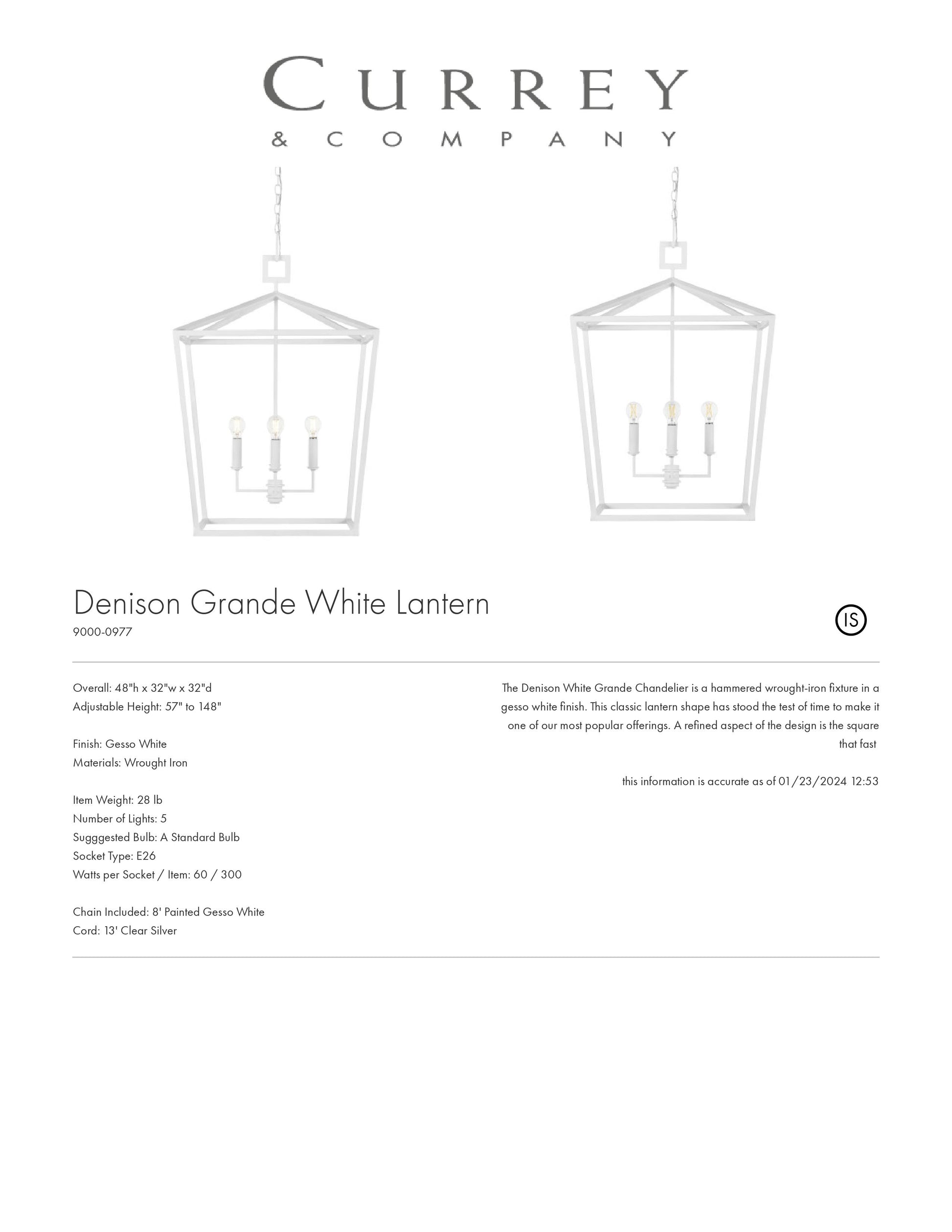 currey denison chandelier grande white tearsheet
