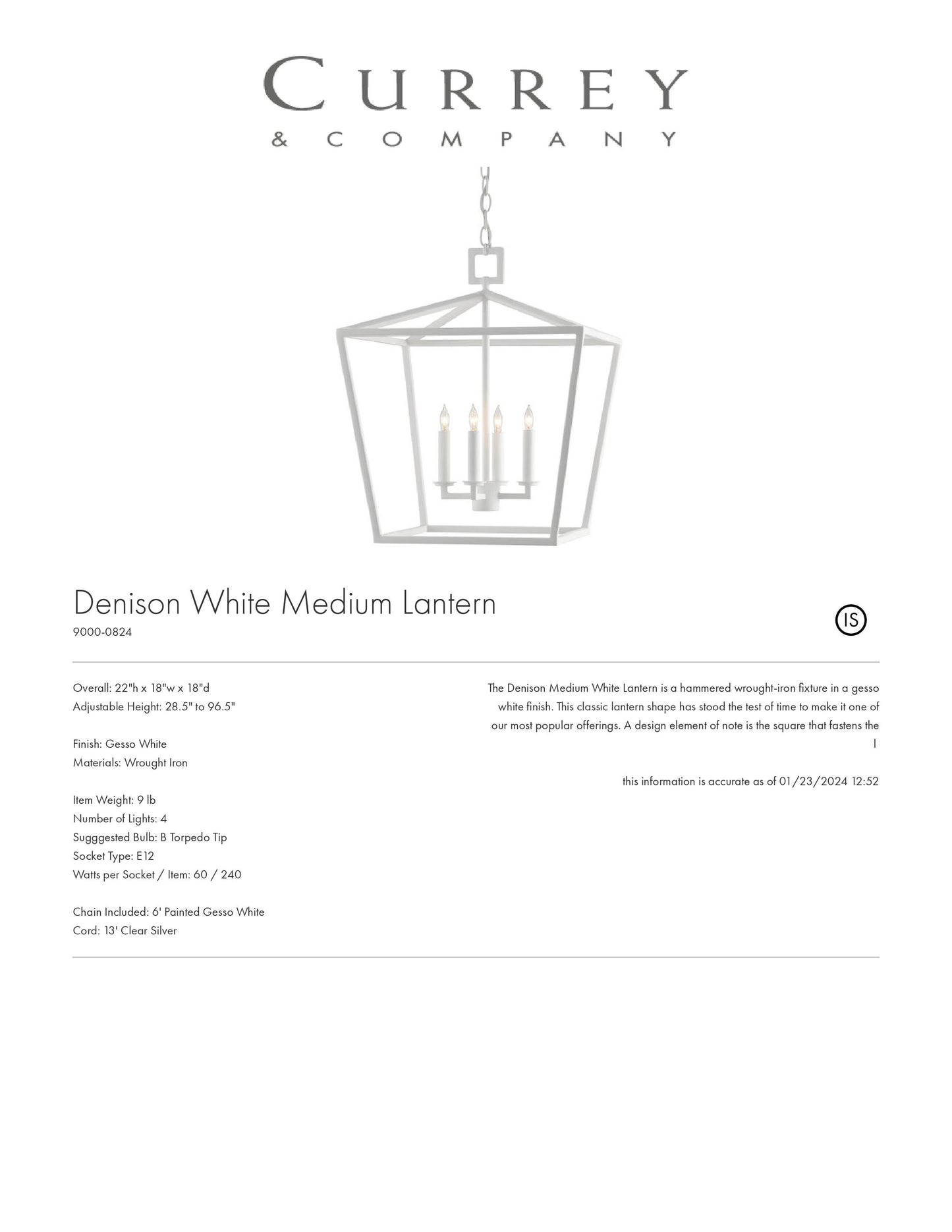 currey denison chandelier white medium tearsheet