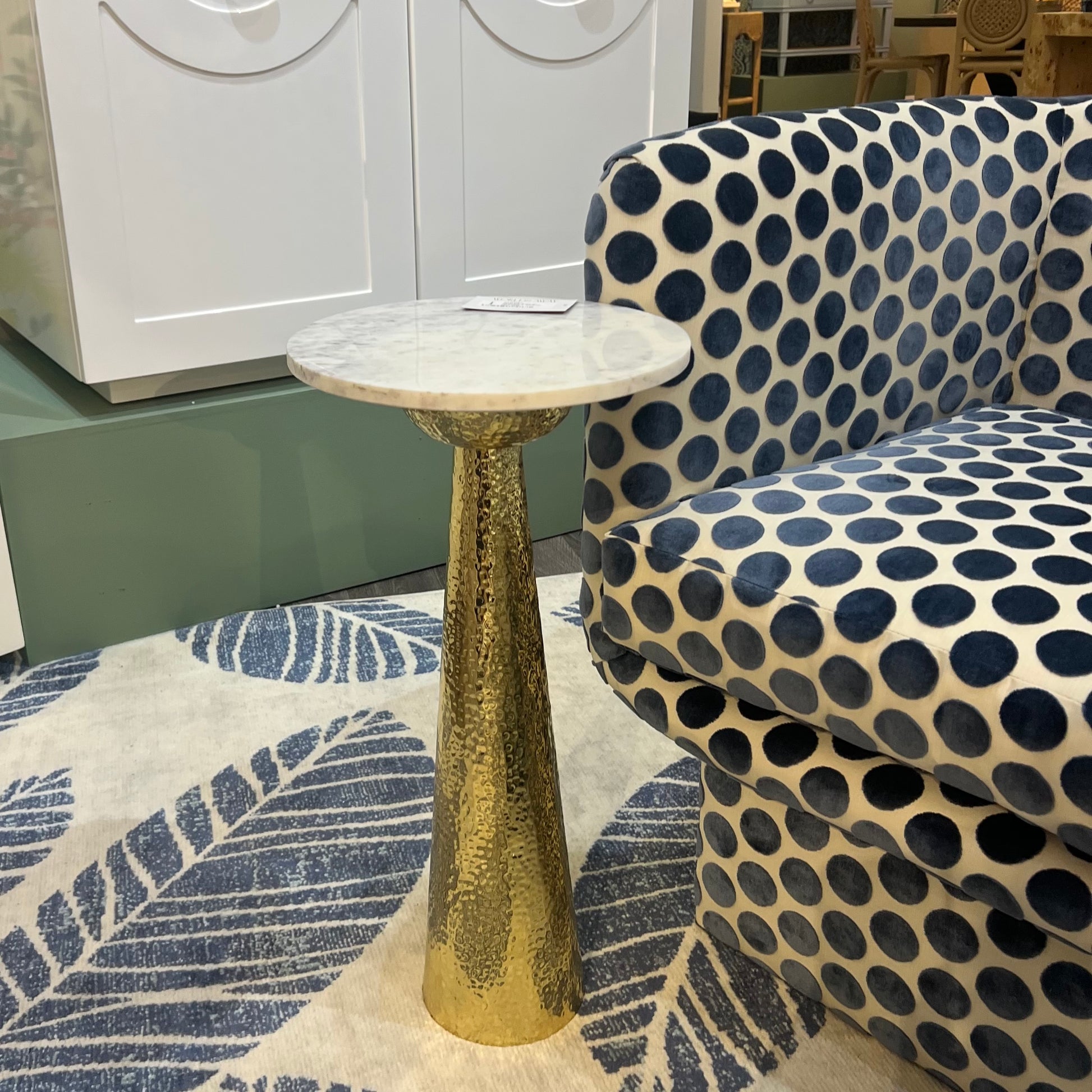 worlds away cynthia side table brass marble
