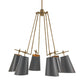 Jean Louis Chandelier Black Metal and Antique Brass