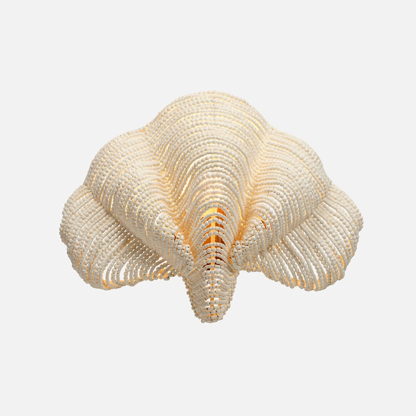 Decorative wall light fixture with a cloud-like design on a white background