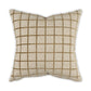 Decorative pillow with a grid pattern on a white background