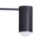 Black cylindrical outdoor light fixture on a white background