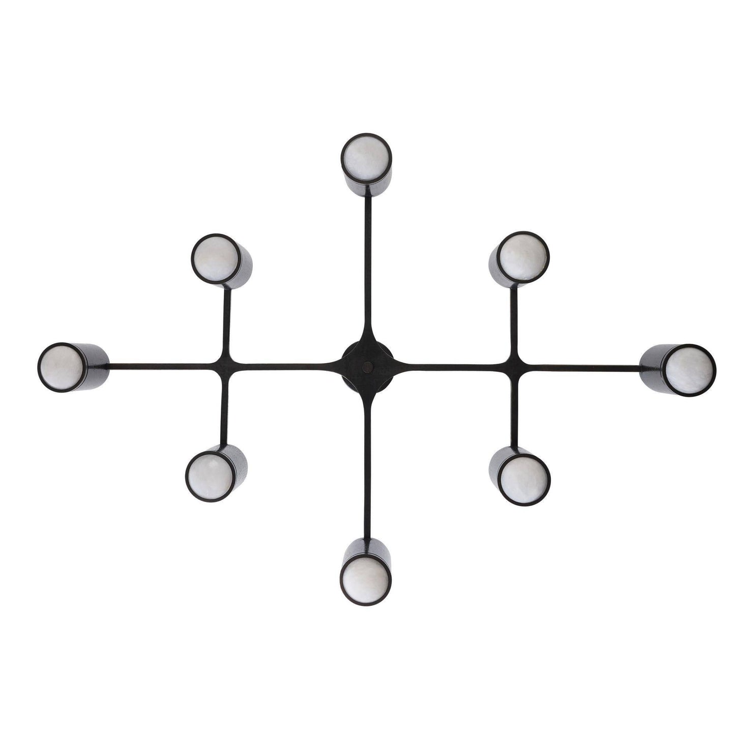 Modern ceiling light fixture with multiple arms on a white background
