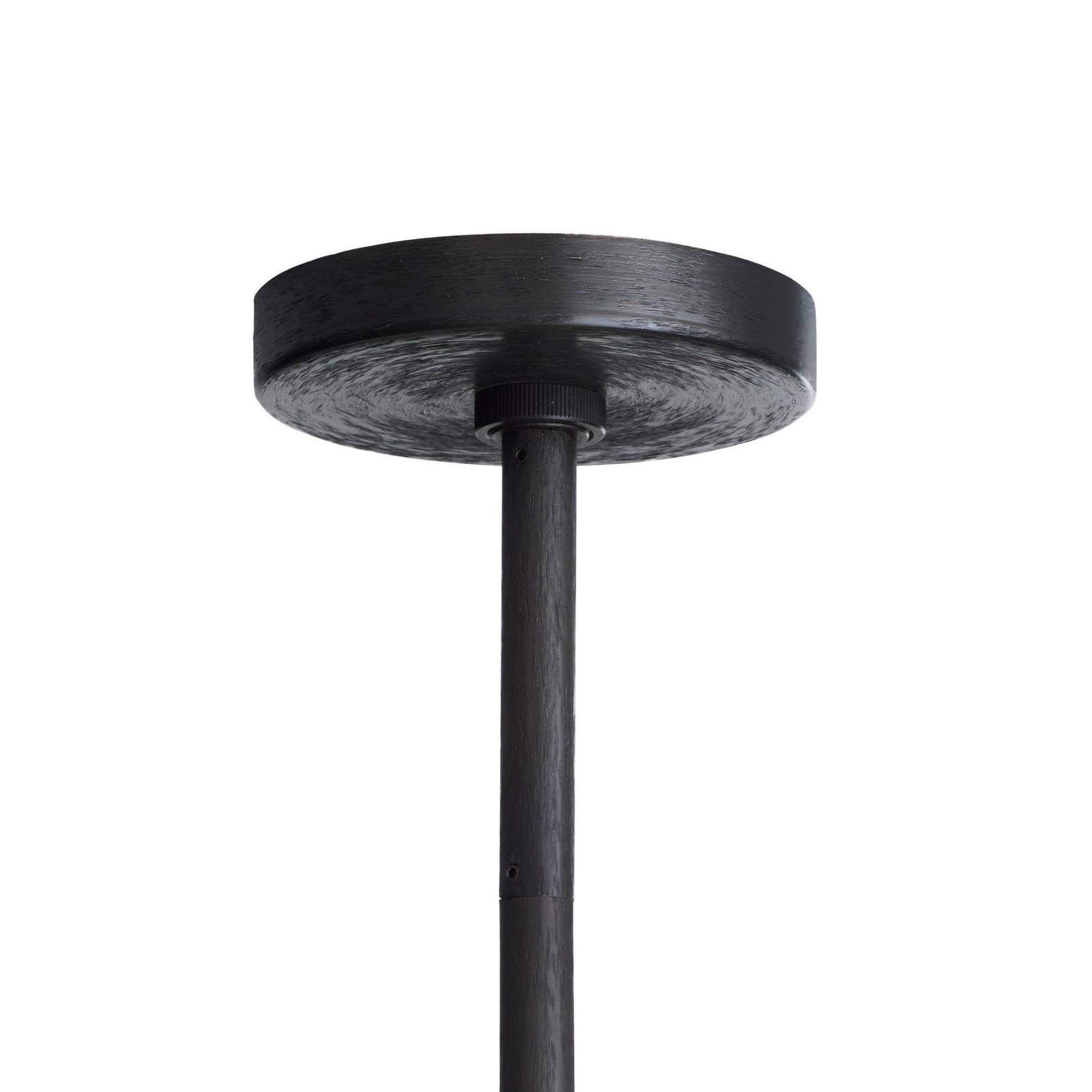 Black metal ceiling light fixture on a white background