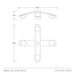 Technical drawing of a flush mount fixture with dimensions and Arteriors branding.