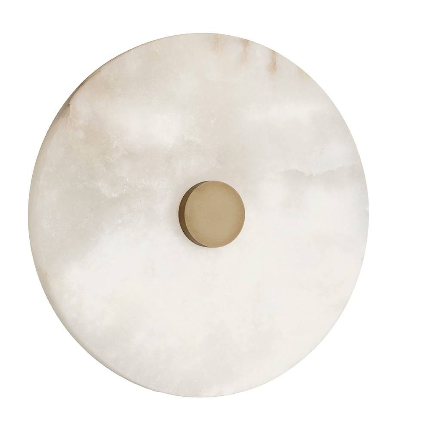Round light fixture with a central dimmer on a white background
