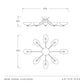 Technical dimension drawing of the Arteriors DFC29 Zamora flush mount chandelier, showing side and top-down views with measurements of 42 inches, 10 inches, and 33 inches on a white background.