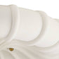 Close-up of a white flower with a gold center on a white background
