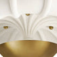 Decorative ceiling light fixture with white and gold design