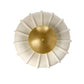 Decorative wall light fixture with gold center and white辐射状 design on a white background