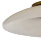 Close-up of a white lampshade with a gold fixture on a white background