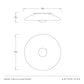 Technical drawing of a flush mount light fixture with dimensions labeled, featuring the brand 'Arteriors'.