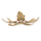 gold flush mount with leaf-like designs on a white background