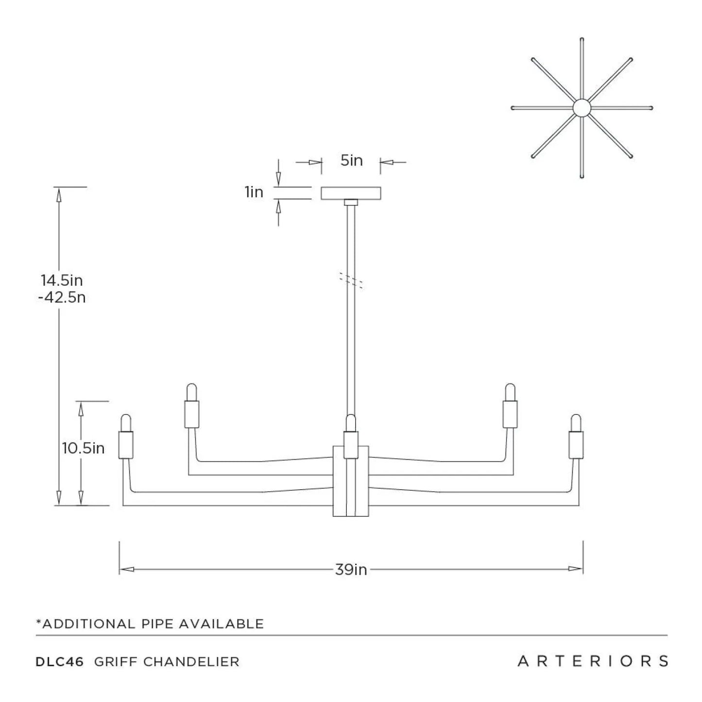 Griff Chandelier Bronze