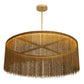 Gold fringe chandelier on a white background