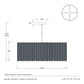 Measurement chart for a large chandelier with dimensions and Arteriors branding.