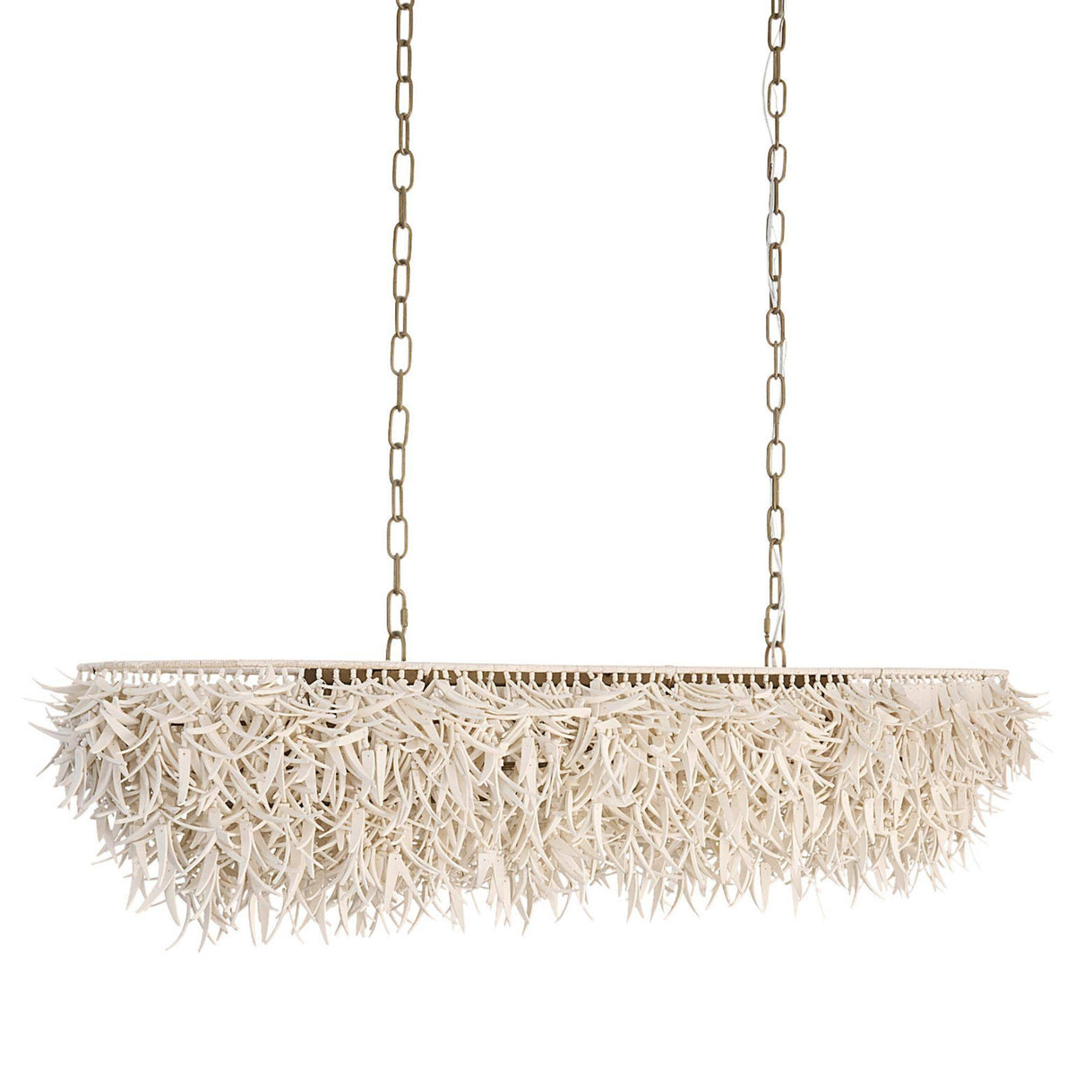 Decorative pendant light with natural coral-like design on a white background