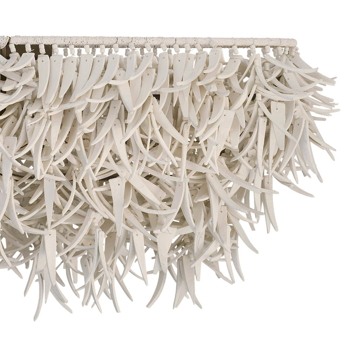 Decorative table with a unique white branch-like design on a white background