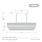 Measurement chart for Cabo Linear Chandelier with dimensions and Arteriors branding.