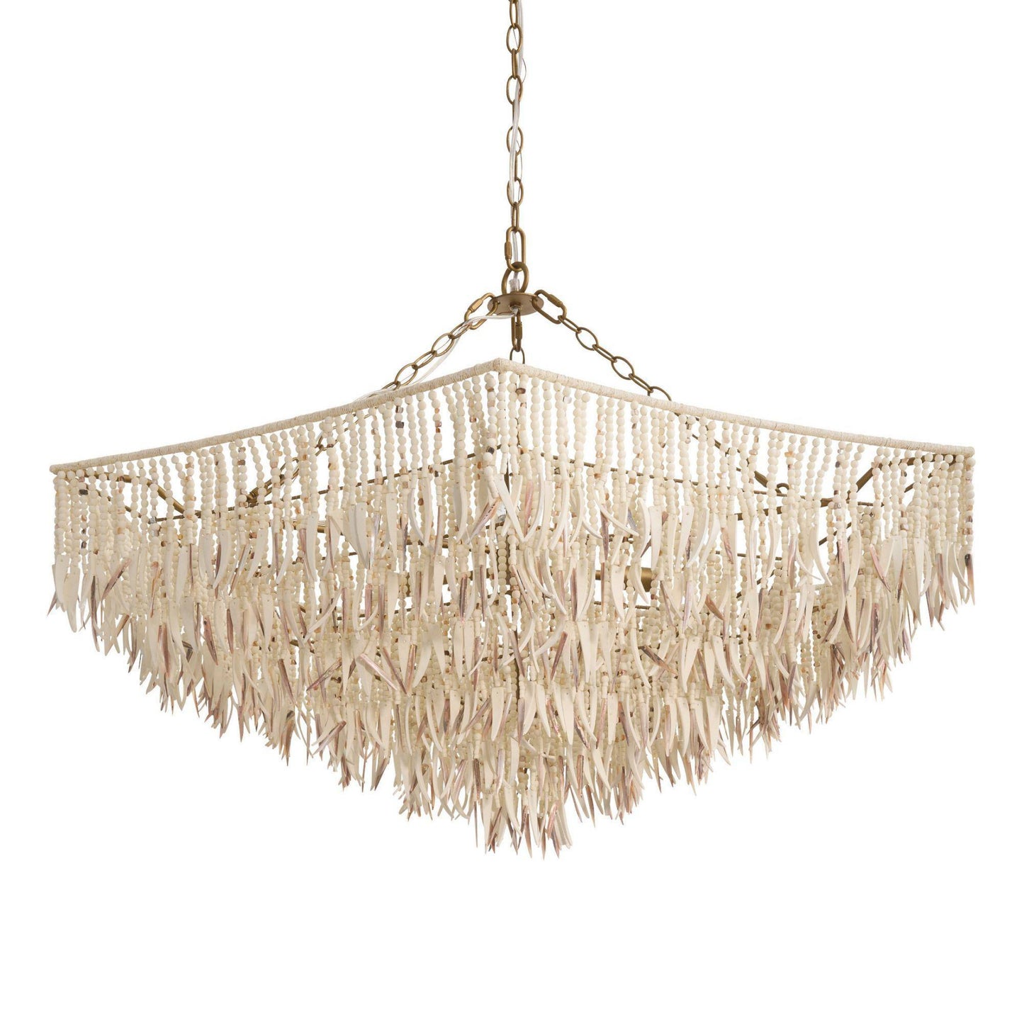 Beaded chandelier with a white background