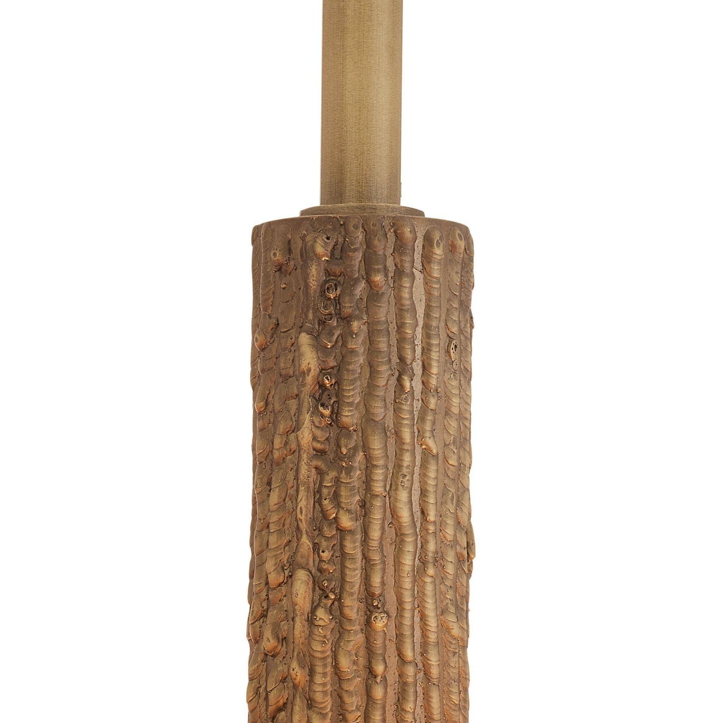 Close-up of a textured wooden post on a white background