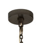 Dark metal ceiling rose with chain on a white background