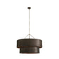 Bronze pendant light with chain on a white background