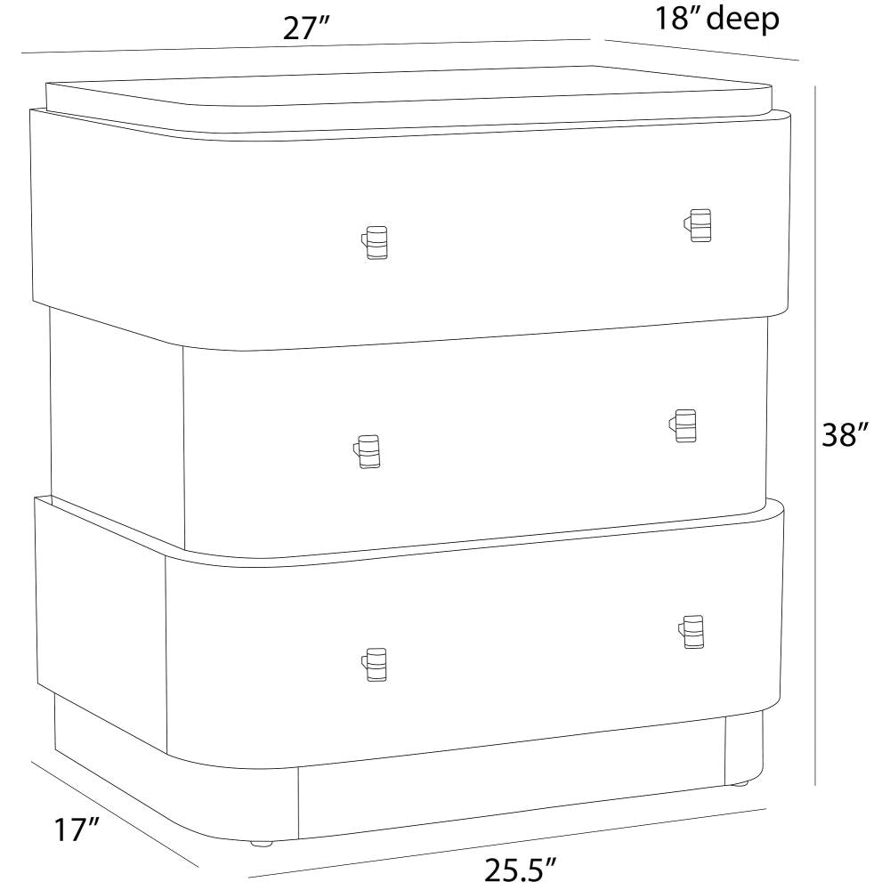 Line drawing of a storage unit with dimensions labeled