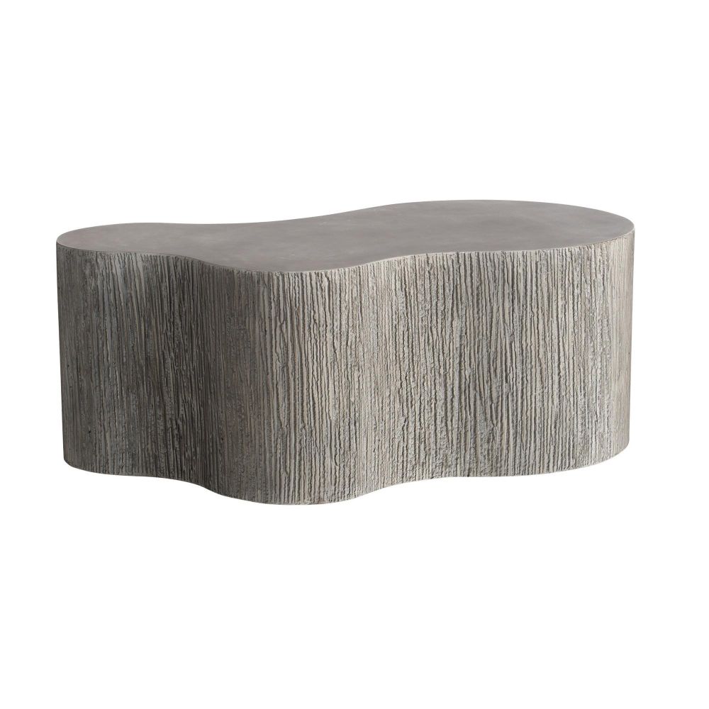 Wavy wooden coffee table on a white background