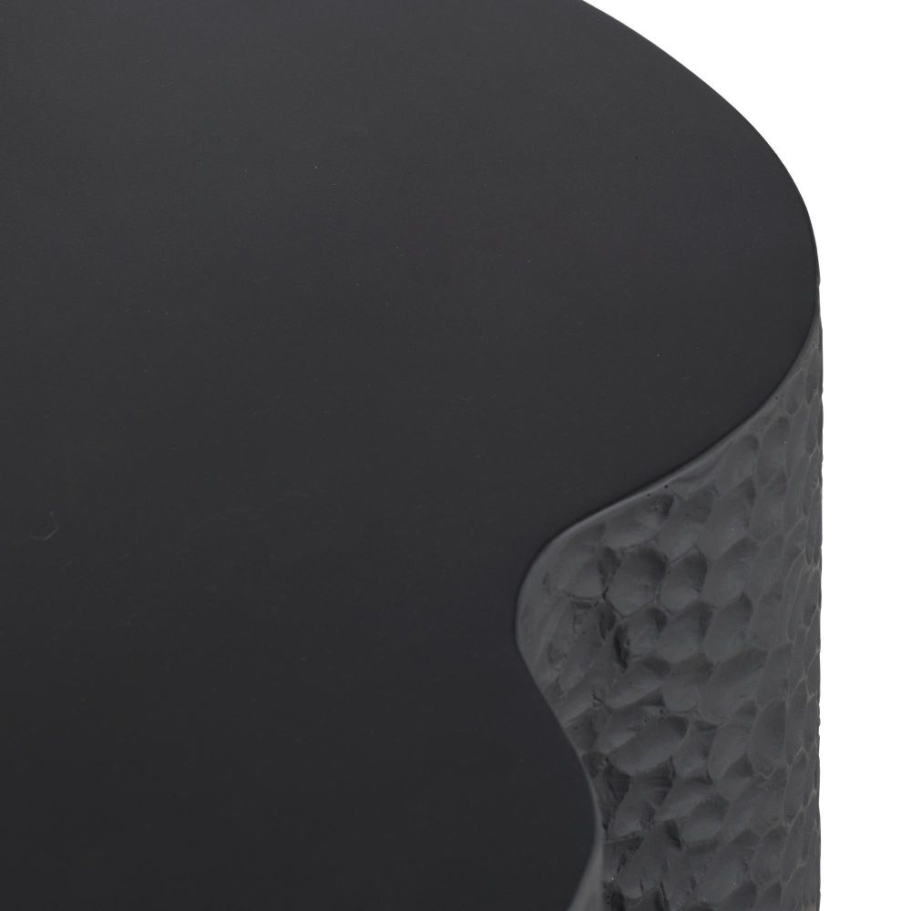 Close-up of a black textured cylindrical object