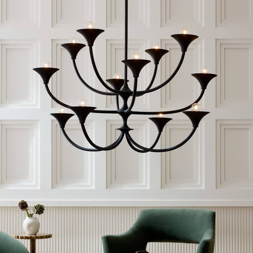 Larkin Chandelier Black Iron