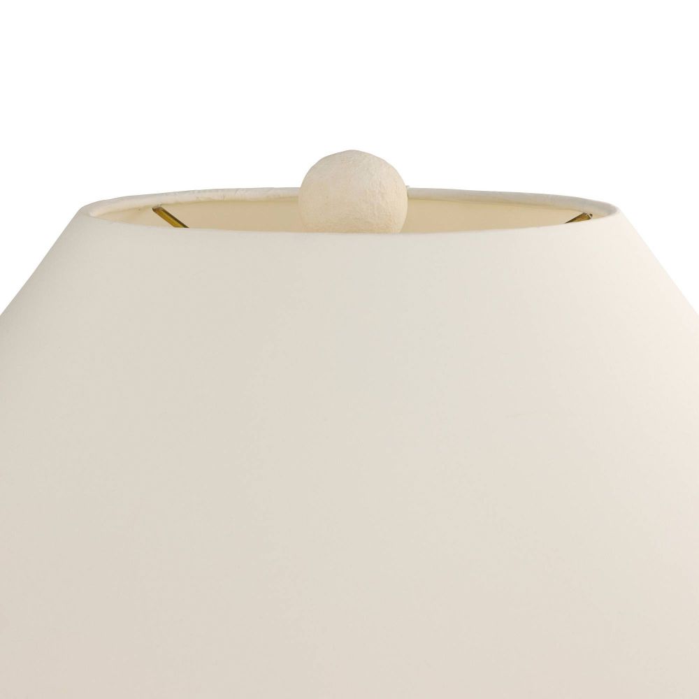 Close-up of a beige lampshade with a white background