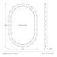 Technical drawing of an oval mirror with dimensions labeled, featuring the brand 'Arteriors'.
