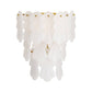 Decorative wall light fixture with white lampshades on a white background