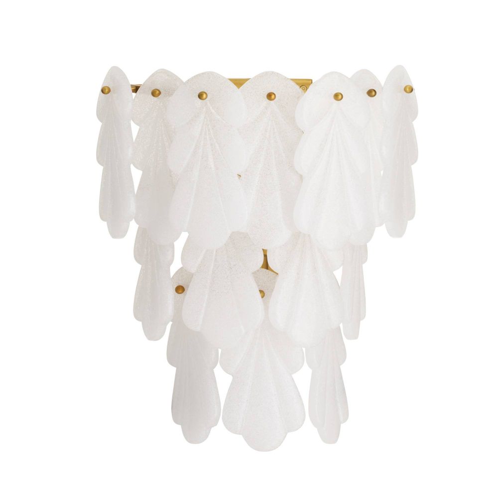 White tassel wall light fixture on a white background