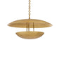 Gold pendant light fixture on a white background