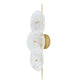 Decorative wall light fixture with marble-like finish and gold accents on a white background
