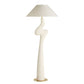 White floor lamp with a unique design on a white background